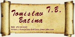 Tomislav Batina vizit kartica
